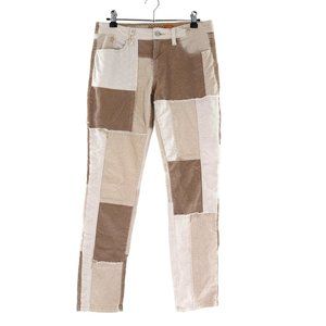 Pilcro Anthropologie Womens Patchwork Corduroy Pants - Straight Leg, Low Rise